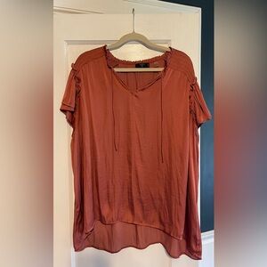 Tahari Women's Terracotta Silk Blouse